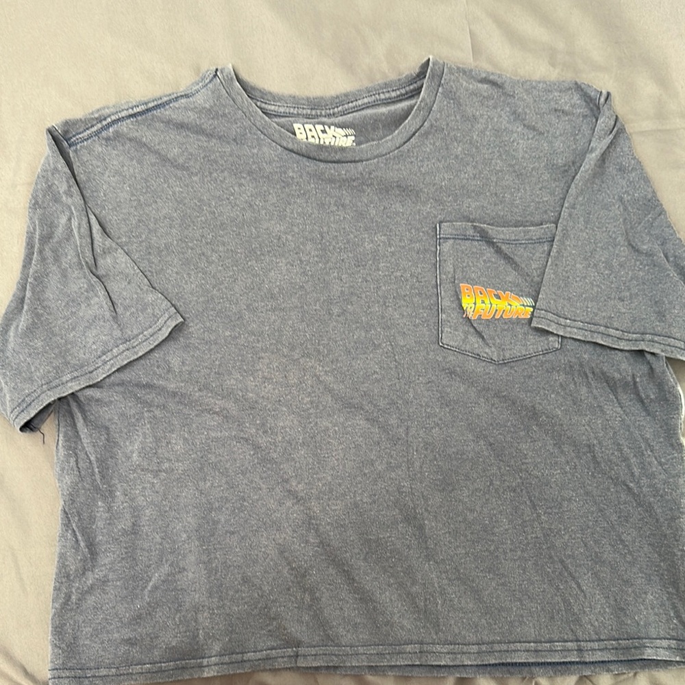 Blue Short Sleeve Tee Relaxed Fit Crew Neck
